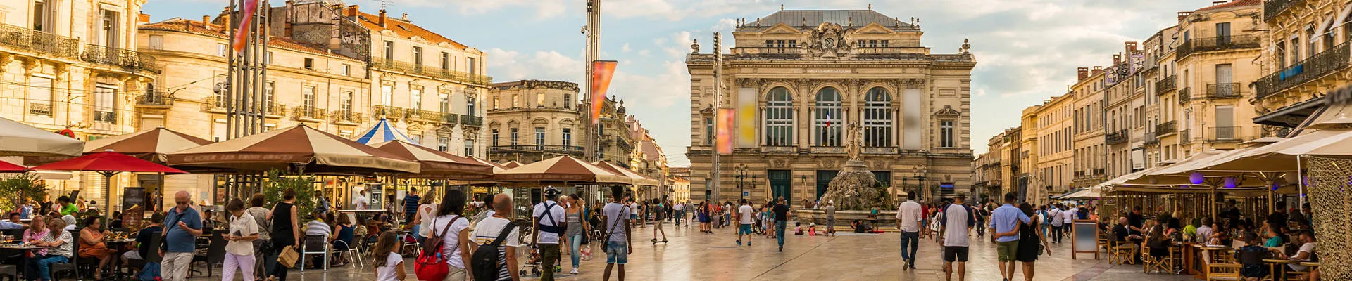 Photographie du cœur historique de la ville de Montpellier