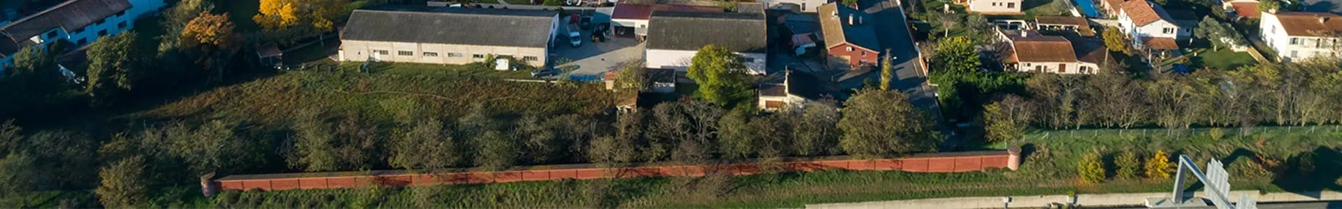 Vue aérienne du quartier autour de la résidence Les Jardins de Salomé