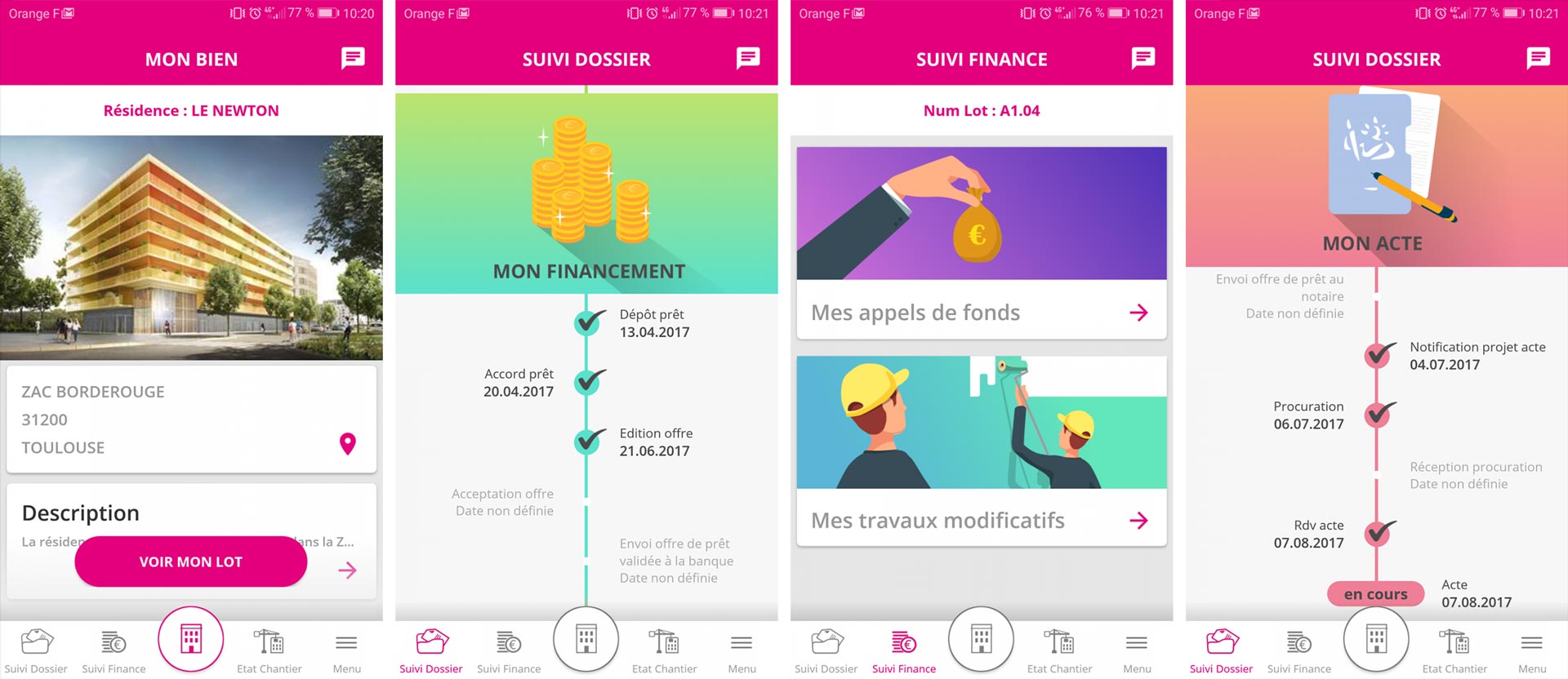 Capture d'écran de l'application LP Connect
