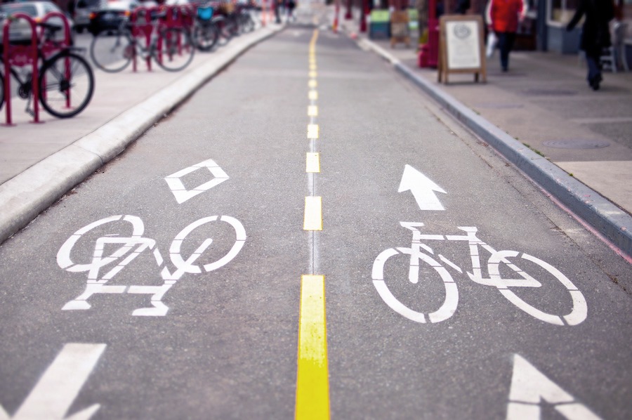 Piste cyclable à Bordeaux