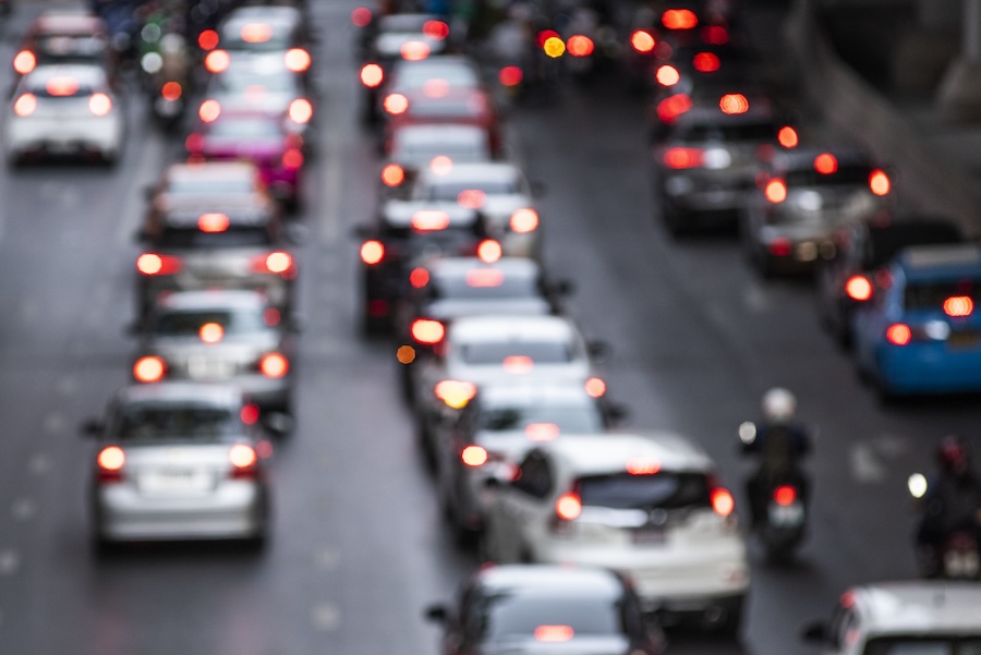 Vue sur un embouteillage à Toulouse