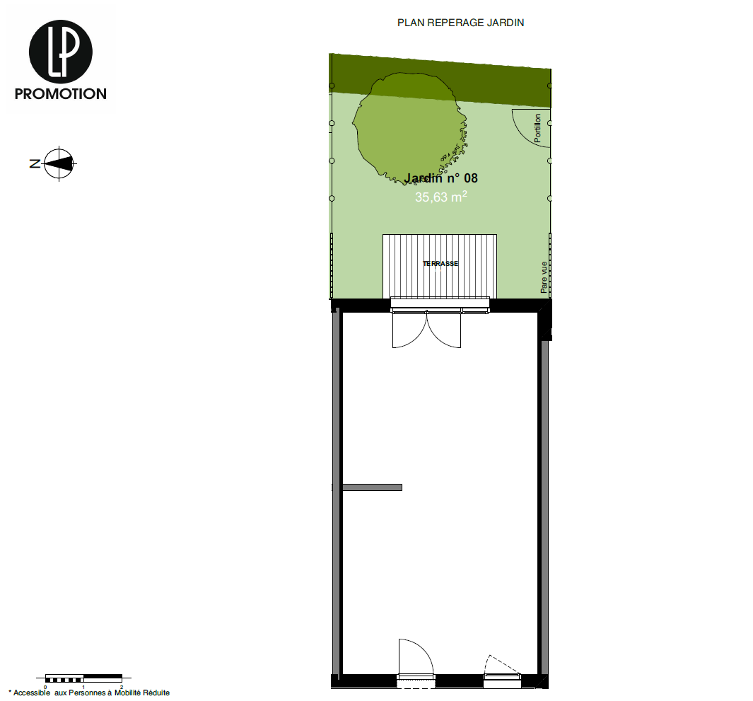 Plan du lot RDC et jardin