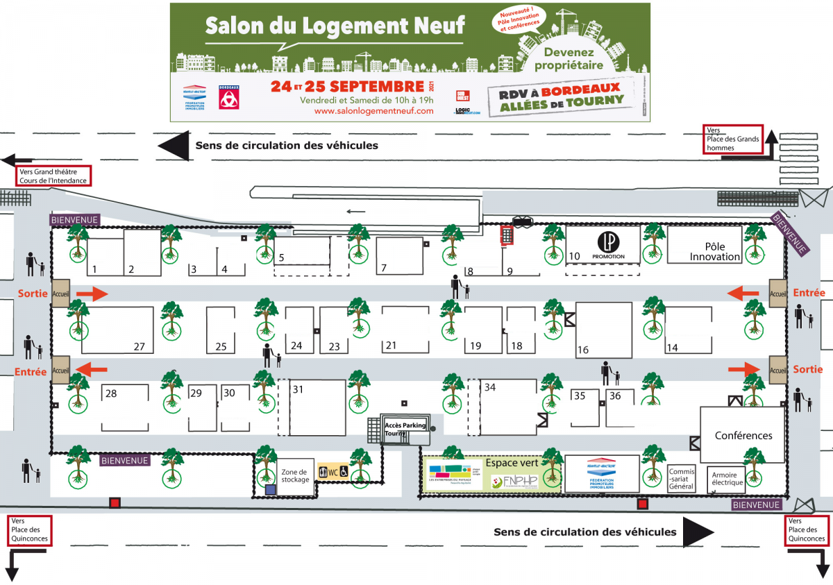 Plan du Salon du Logement Neuf 2021 de Bordeaux