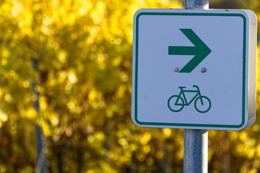 signalétique de la piste cyclable à Parempuyre