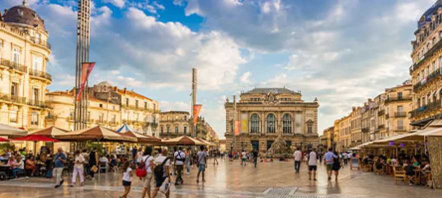 Photographie du cœur historique de la ville de Montpellier