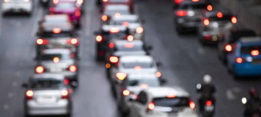 Vue sur un embouteillage à Toulouse