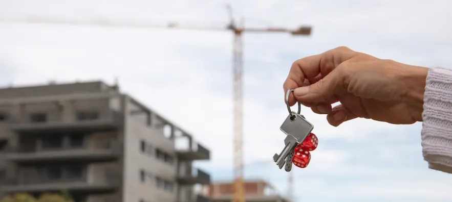 clés d’un appartement neuf tenu dans les mains d’un investisseur immobilier