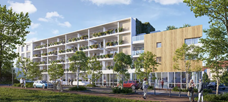 Visuel 3D de la façade de la résidence Serenly La Rochelle