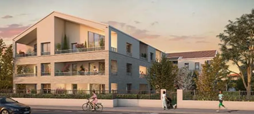 Visuel 3D de la vue côté rue du programme Clos Madran à Pessac