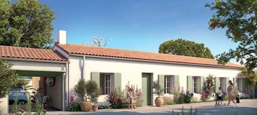 Visuel 3D façade de la résidence de Bois-Plage-en-Ré