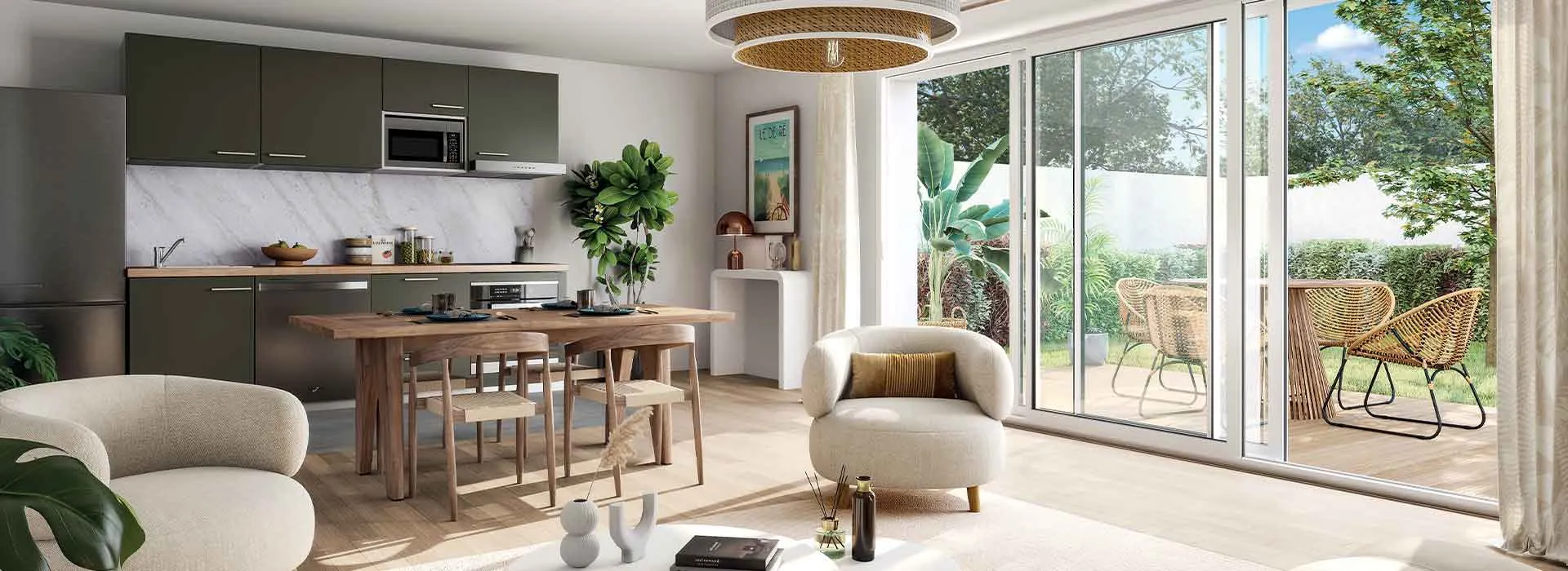 Visuel 3D intérieur de la résidence de Bois-Plage-en-Ré