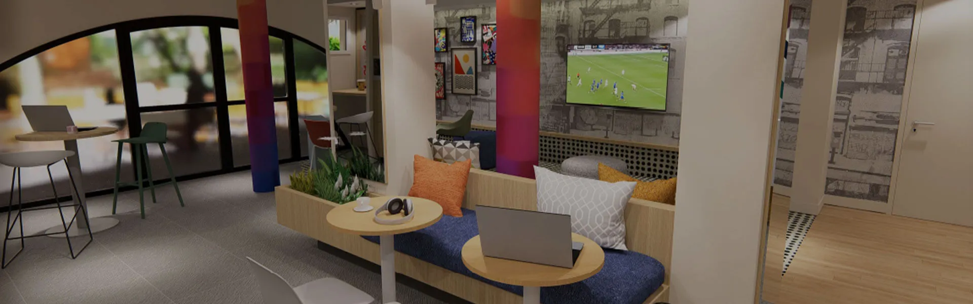 Vue 3D salle de détente