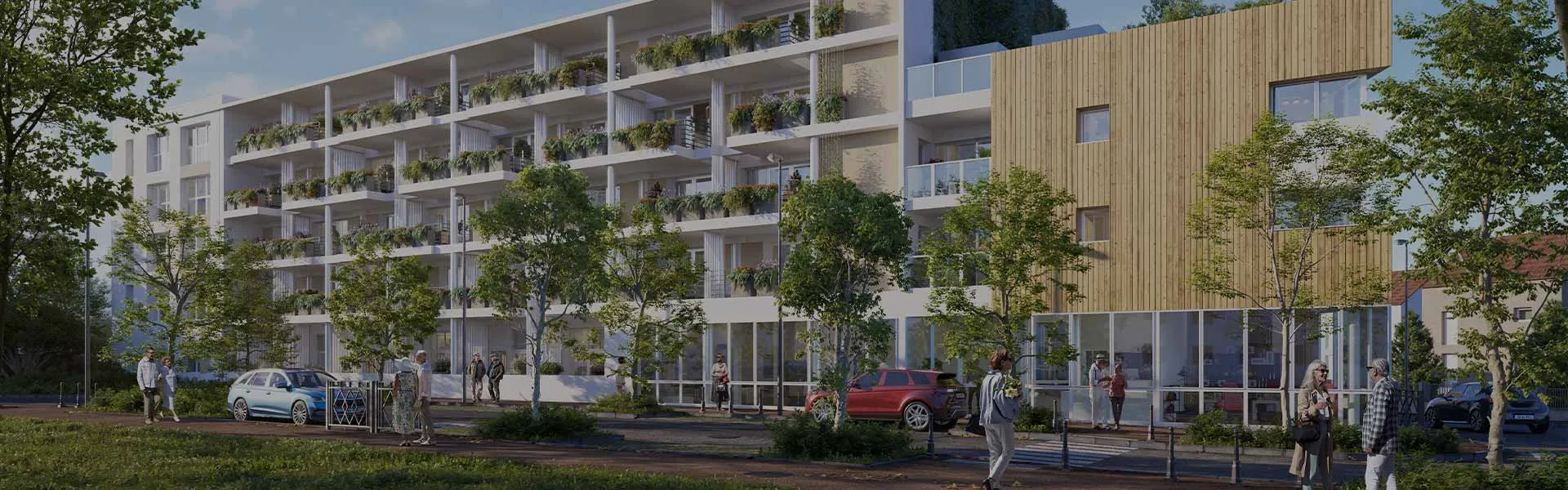 Visuel 3D de la façade de la résidence Serenly La Rochelle