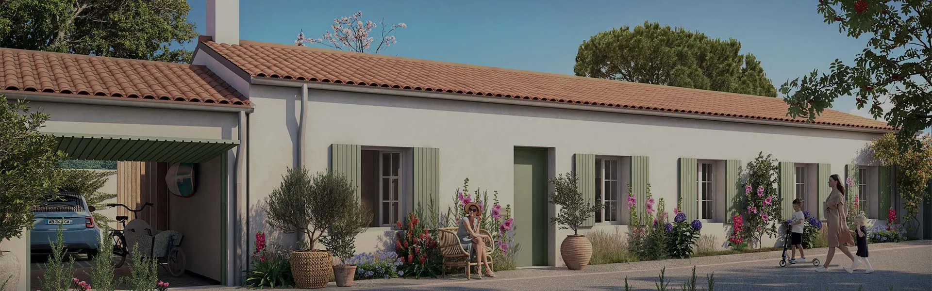 Visuel 3D façade de la résidence de Bois-Plage-en-Ré