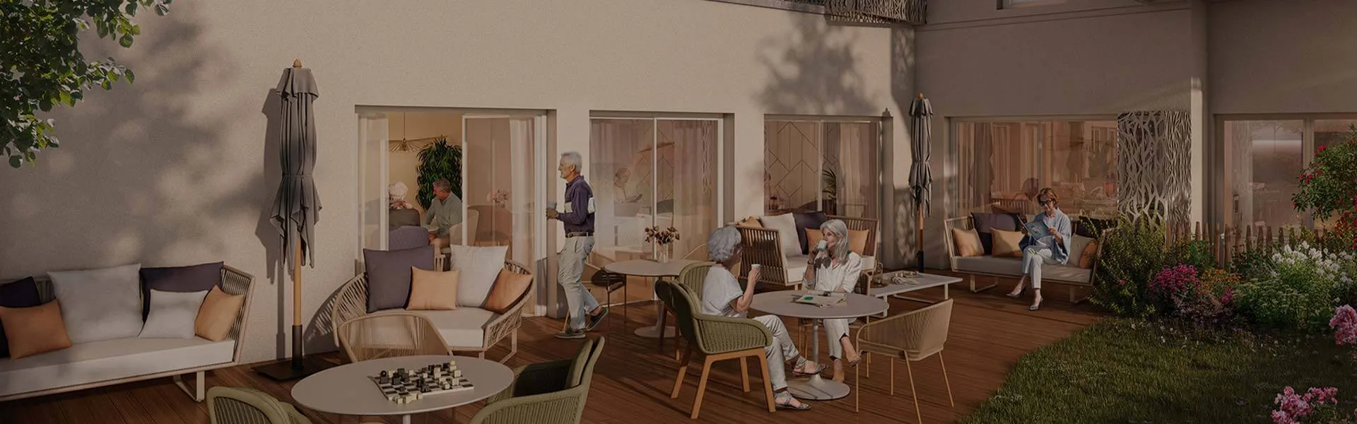 Terrasse commune - résidence Serenly Brive-la-Gaillarde