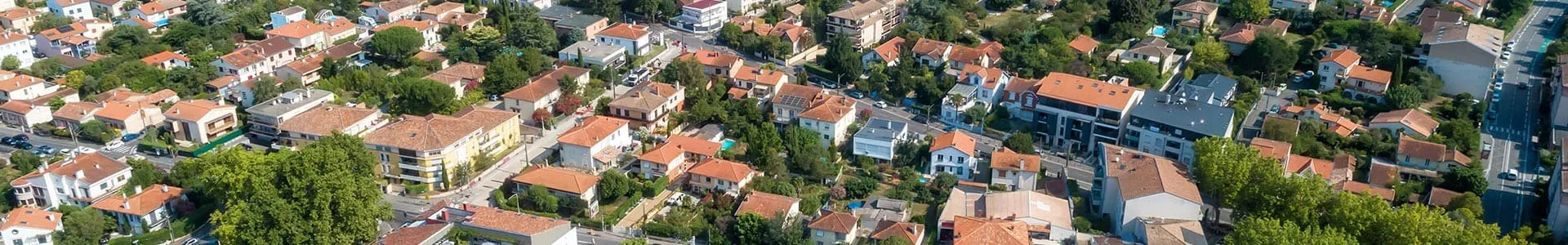 Vue aérienne du quartier autour de la résidence l'Altitude