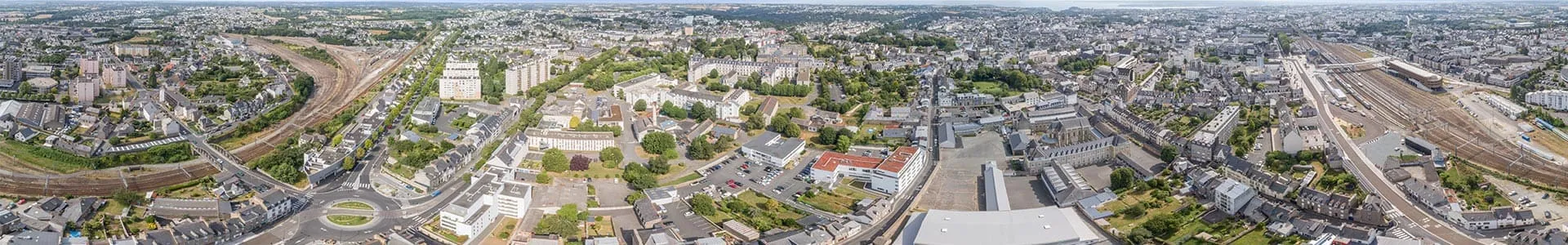 Vue aérienne du quartier autour de la résidence Le Clos d'Armor