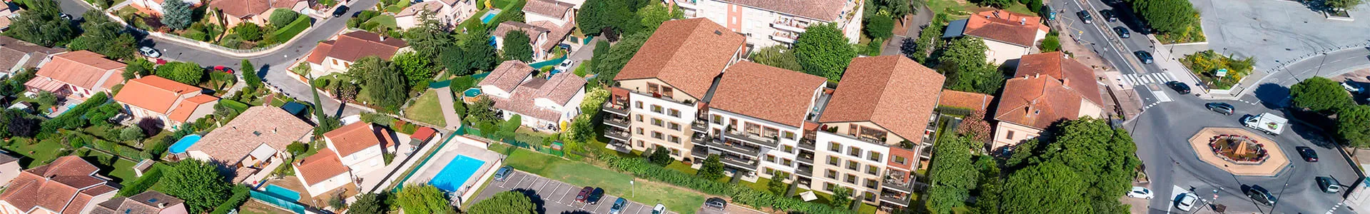 Vue aérienne Les Jardins de la Bastide