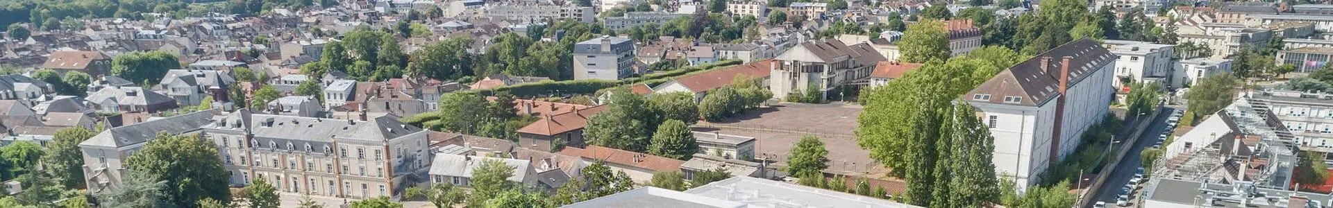 Vue aérienne du quartier autour de la résidence Studio 8