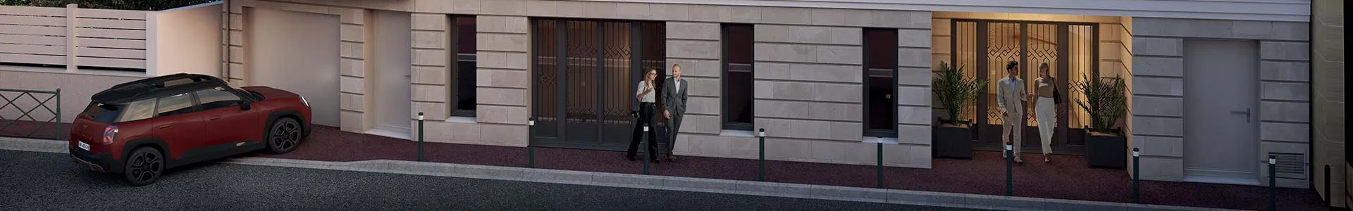 Perspective 3D du quartier de la résidence Carré Victor à Saint Mandé