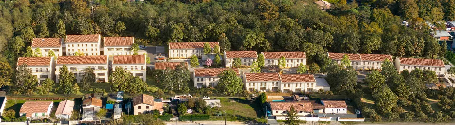 Vue aérienne de la résidence Bois Sauvage