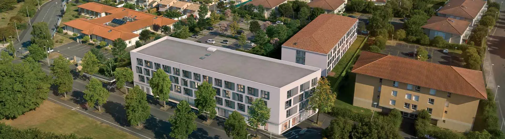 Vue aérienne de la résidence Studently Tarbes