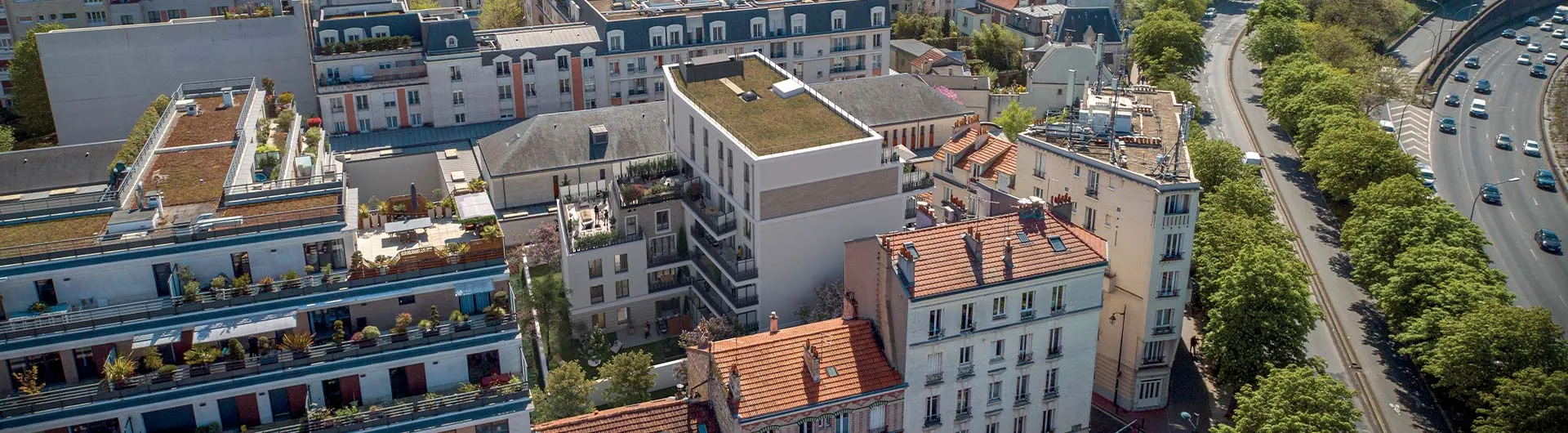 Vue aérienne de la résidence Carré Victor à Saint Mandé