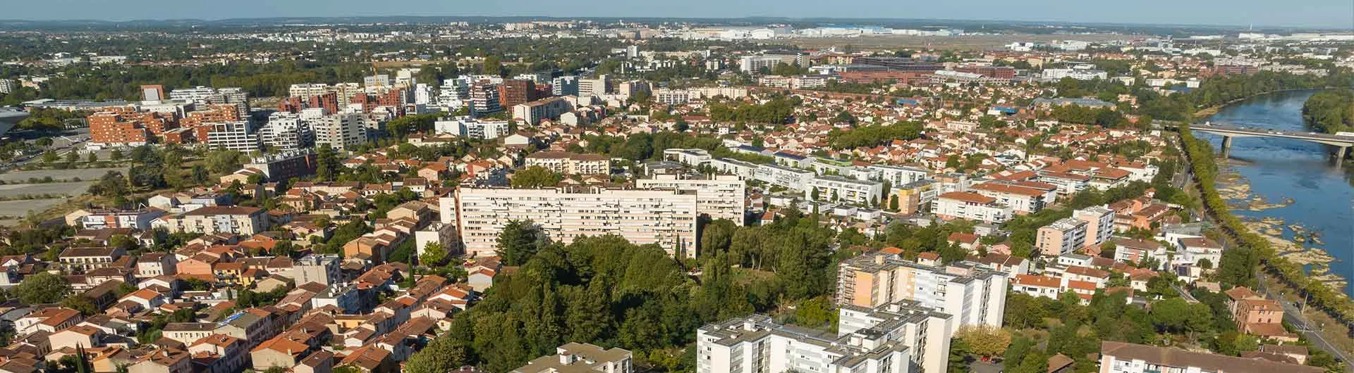 Vue aérienne Saint-Cyprien Toulouse