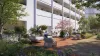 Visuel 3D de la terrasse partagée de la résidence Serenly La Rochelle