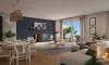 Perspective 3D d'un salon d'un appartement - résidence Artemis
