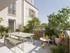 Perspective d'une terrasse de la résidence