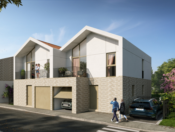 Perspective vue côté garage Les Villas Agustina