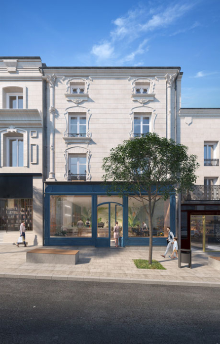 Vue 3D de la façade de la résidence
