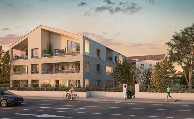 Visuel 3D de la vue côté rue du programme Clos Madran à Pessac