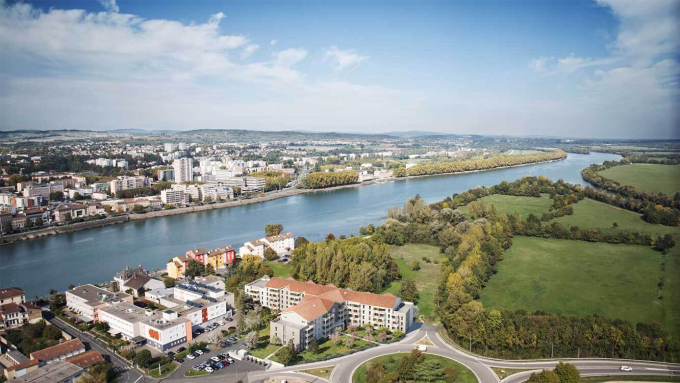 Vue aérienne résidence Vergers de Saône