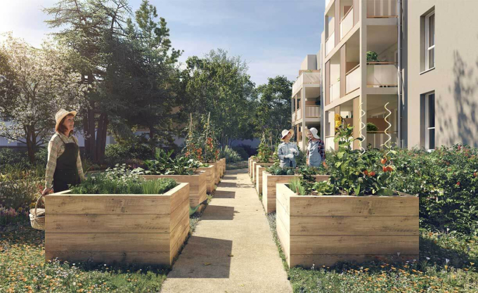 Carrés potagers résidence Vergers de Saône