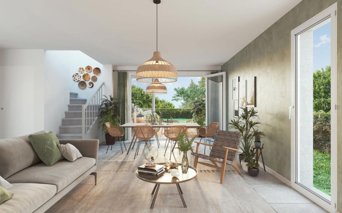 Vue 3D intérieur Villas Filao