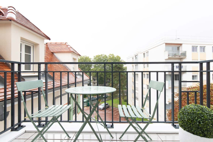 Photo d'un balcon d'un appartement de la résidence Pavillon Garnier à Châtenay-Malabry