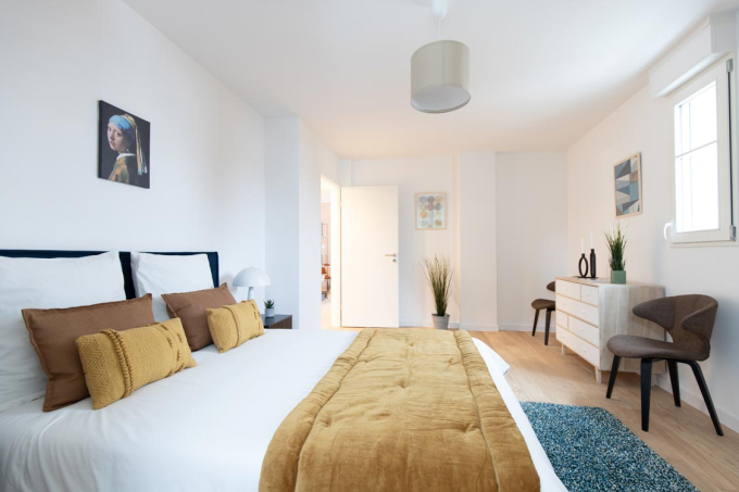 Photo d'une chambre d'un appartement de la résidence Pavillon Garnier à Châtenay-Malabry