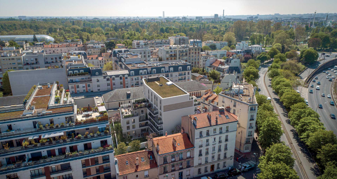 Vue aérienne de la résidence Carré Victor à Saint Mandé