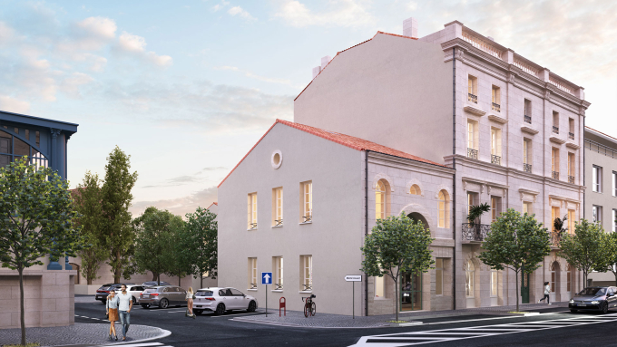 3D de la vue coté rue de la résidence à Cognac
