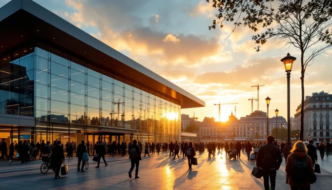 Gare Saint‑Denis Pleyel, parvis animé et hub du Grand Paris Express