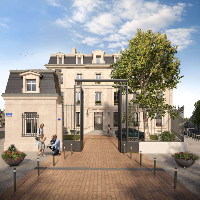 3D côté rue de la résidence La Réserve à Périgueux