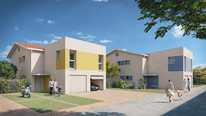 Perspective 3D des villas de la résidence l'Eclat Marin