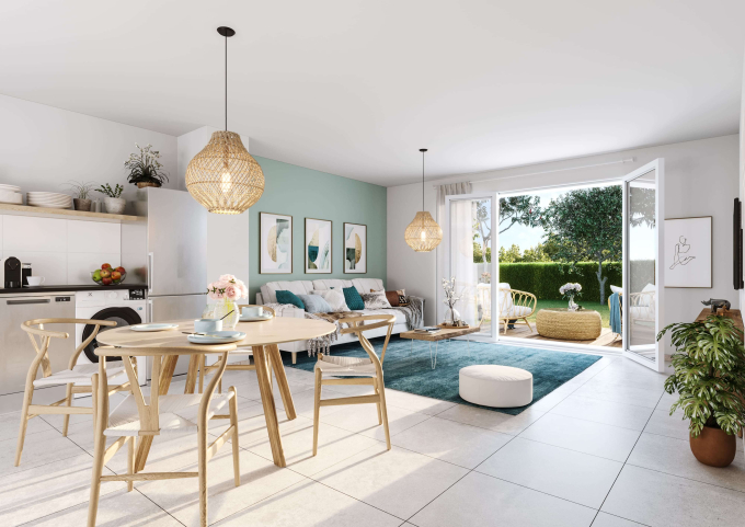 3D vue intérieure de Villas Roseaux à Saint-Jean