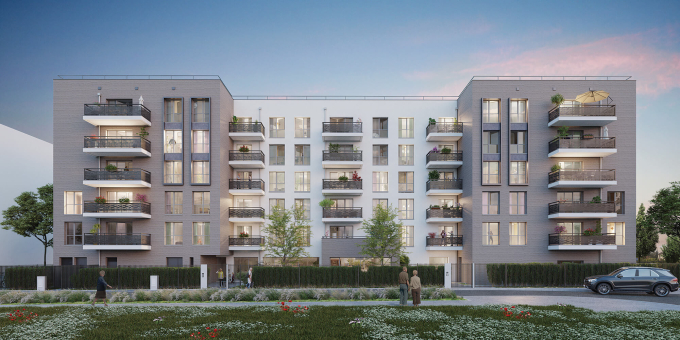 3D vue rue de la résidence Armonia Serenly Drancy