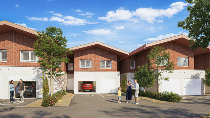 3D façade extérieure des Villas Roseaux à Saint-Jean