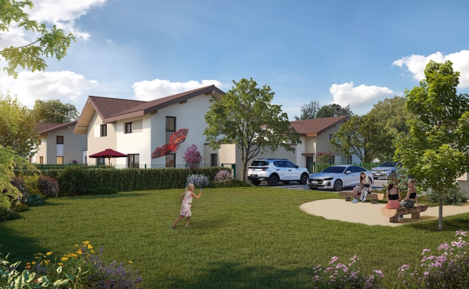 3D vue rue cœur ilot Sciez