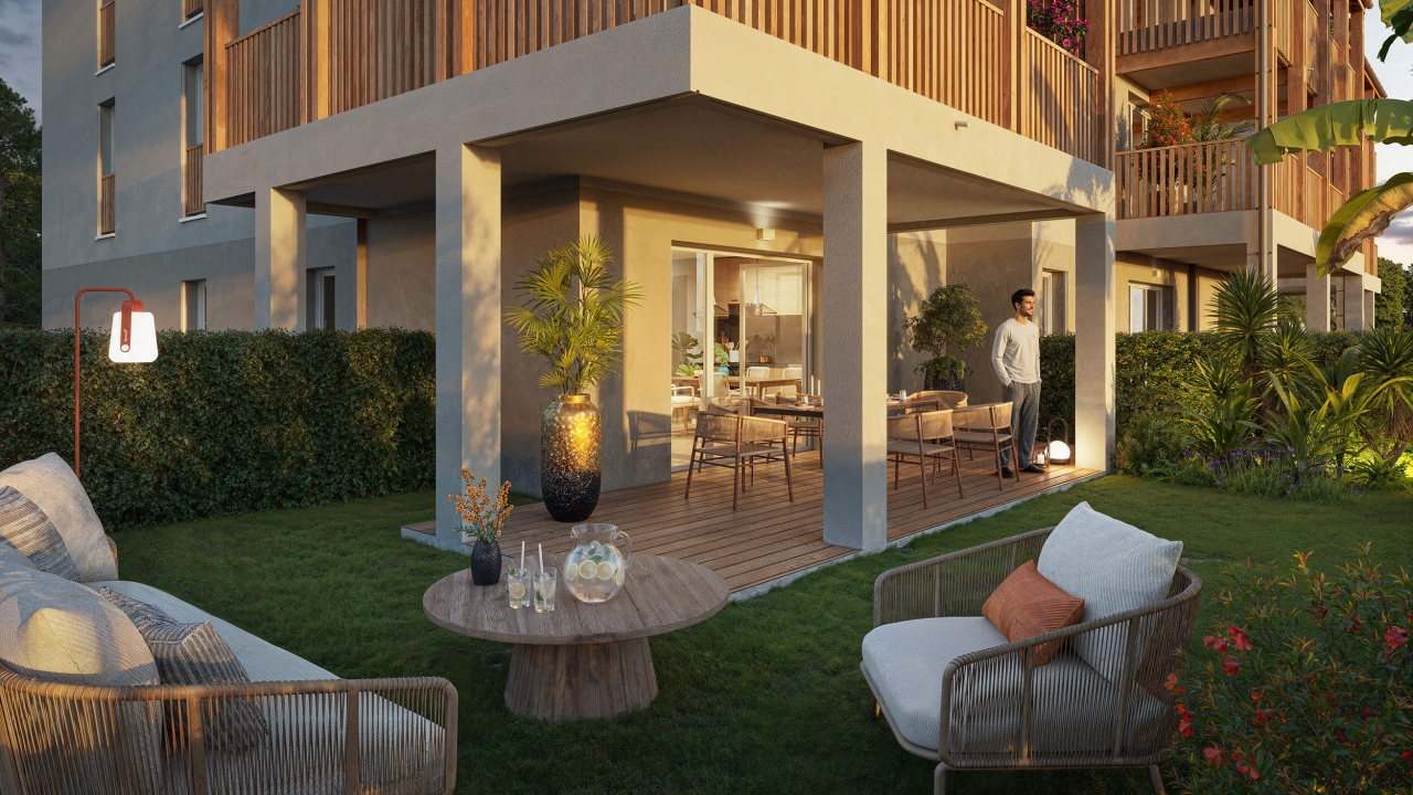 3D jardin l'Echo des pins Seignosse