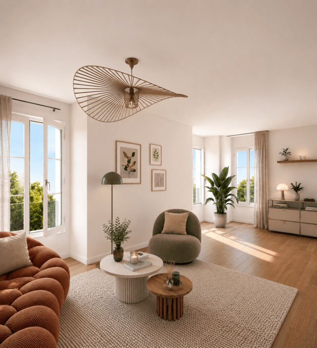 Intérieur d'un appartement de L'Alchimie à Cognac